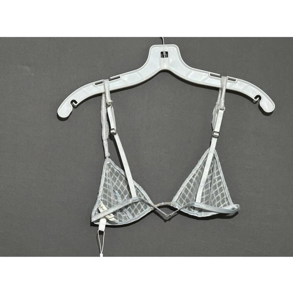 For Love And Lemons Holiday 2023 Bralette Silver Glitter - Picture 4 of 6